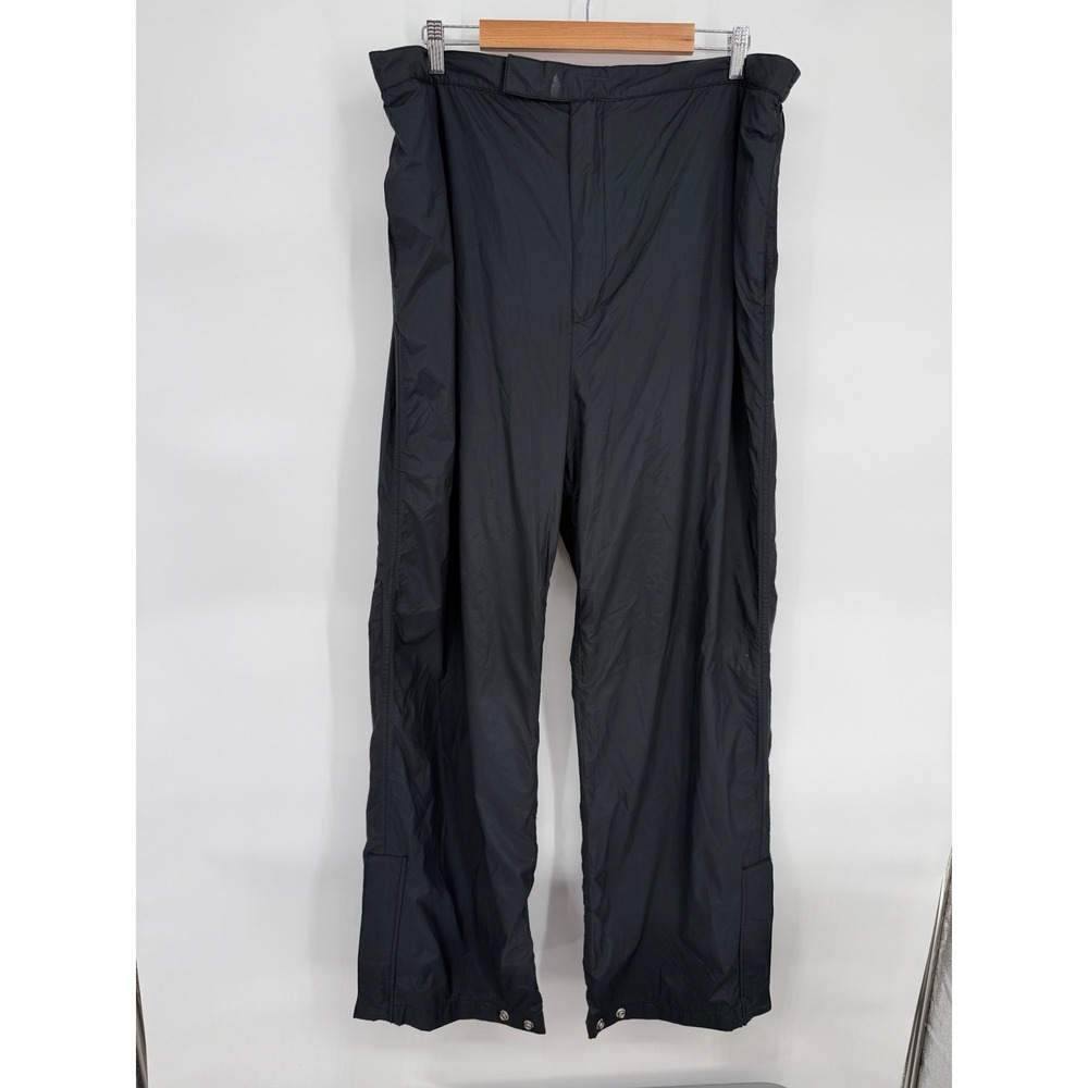 Duckster Mens Black Nylon Windbreaker Pants Elastic Waist‎ Snap Retro Sz XXL